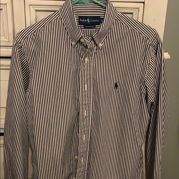 Men’s striped polo button down - Picture 5 of 5